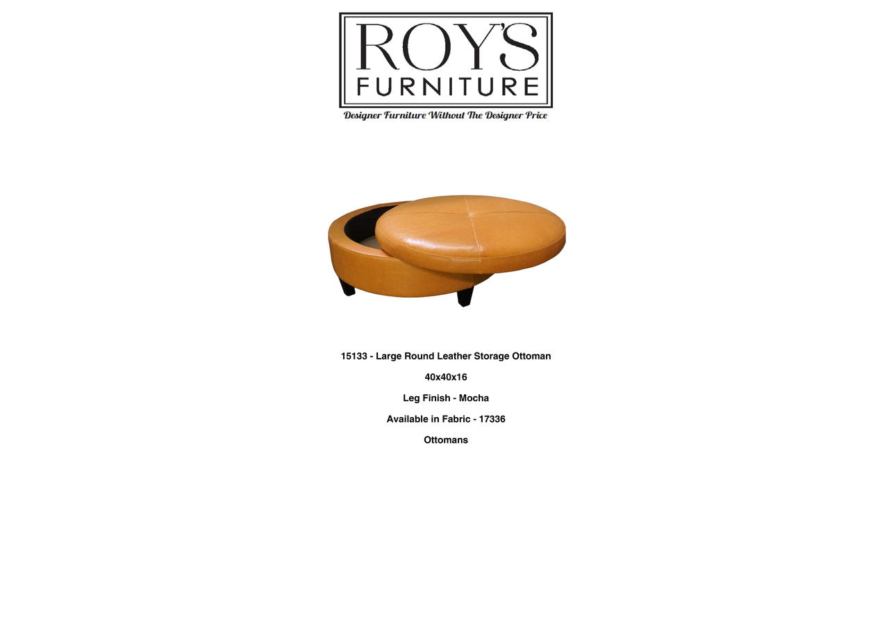 15133 Leather Storage Ottoman