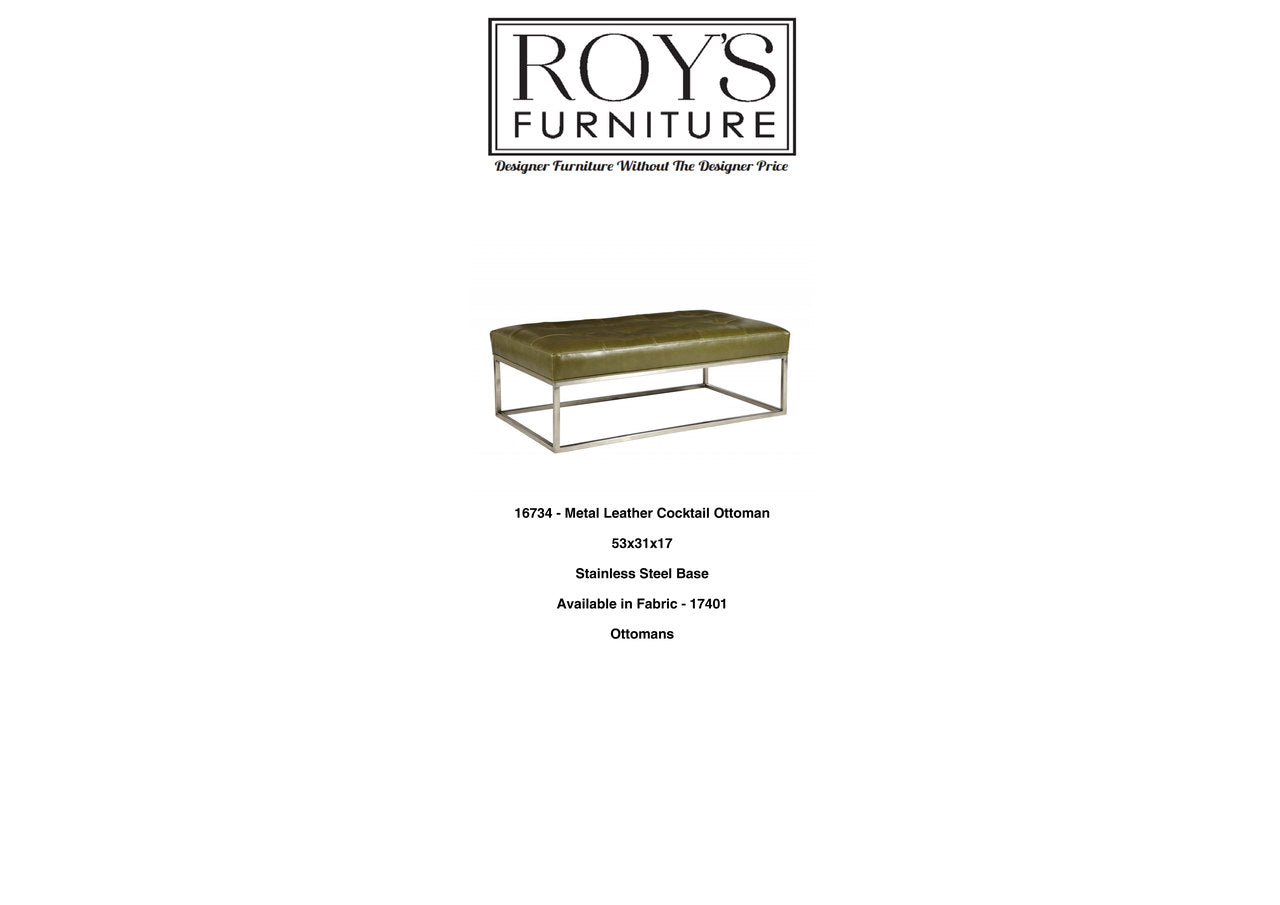 16734 Leather Cocktail Ottoman
