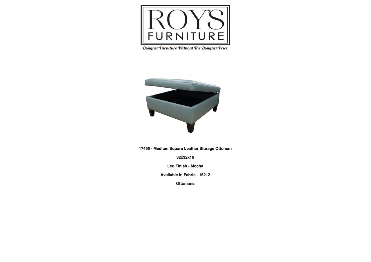 17495 Leather Storage Ottoman