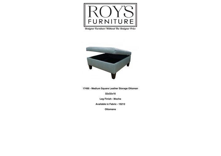 17495 Leather Storage Ottoman