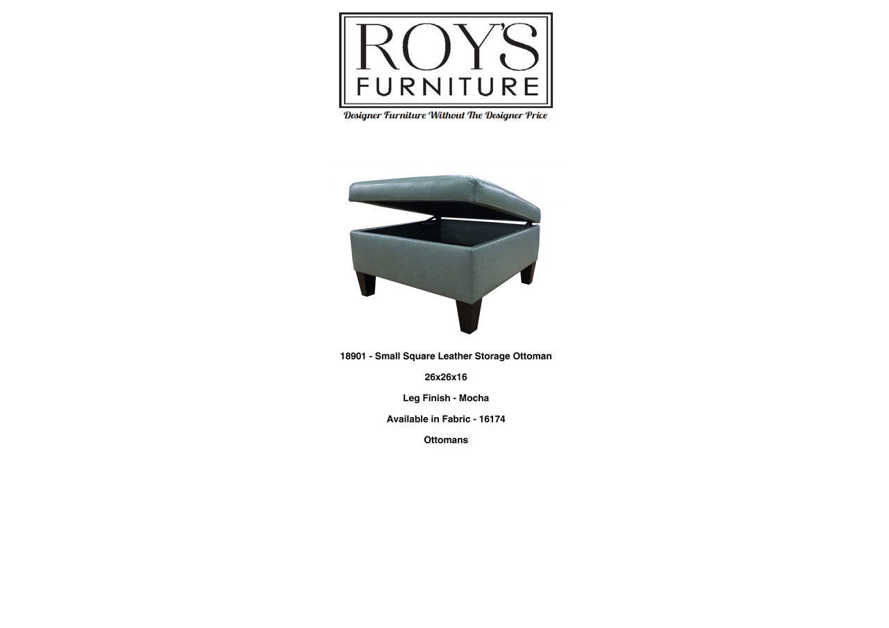 18901 Leather Storage Ottoman
