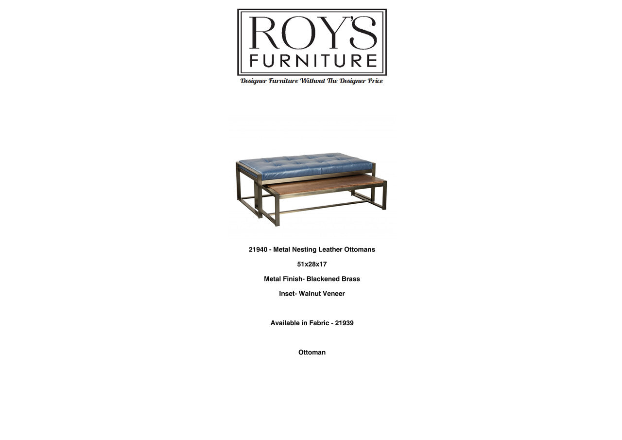 21940 Nesting Leather Ottomans