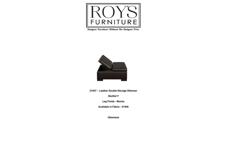 21947 Leather Double Storage Ottoman