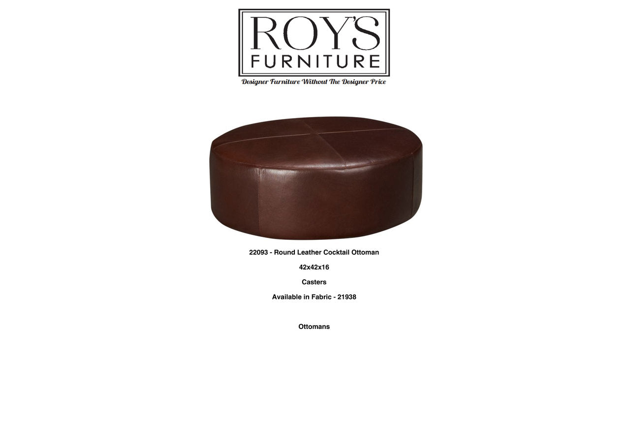 22093 Round Leather Ottoman