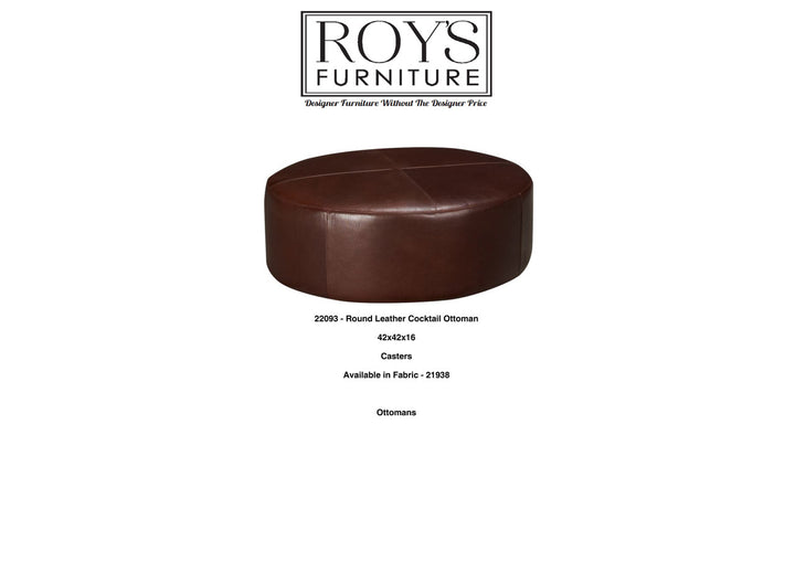 22093 Round Leather Ottoman