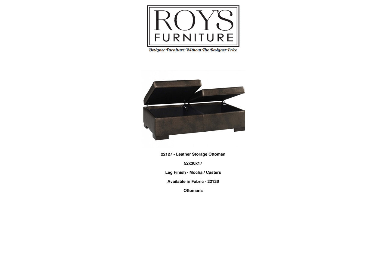 22127 Leather Storage Ottoman