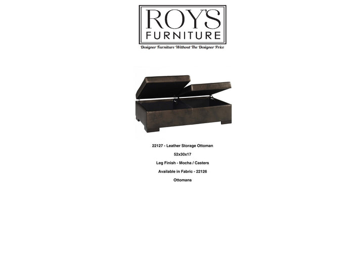 22127 Leather Storage Ottoman