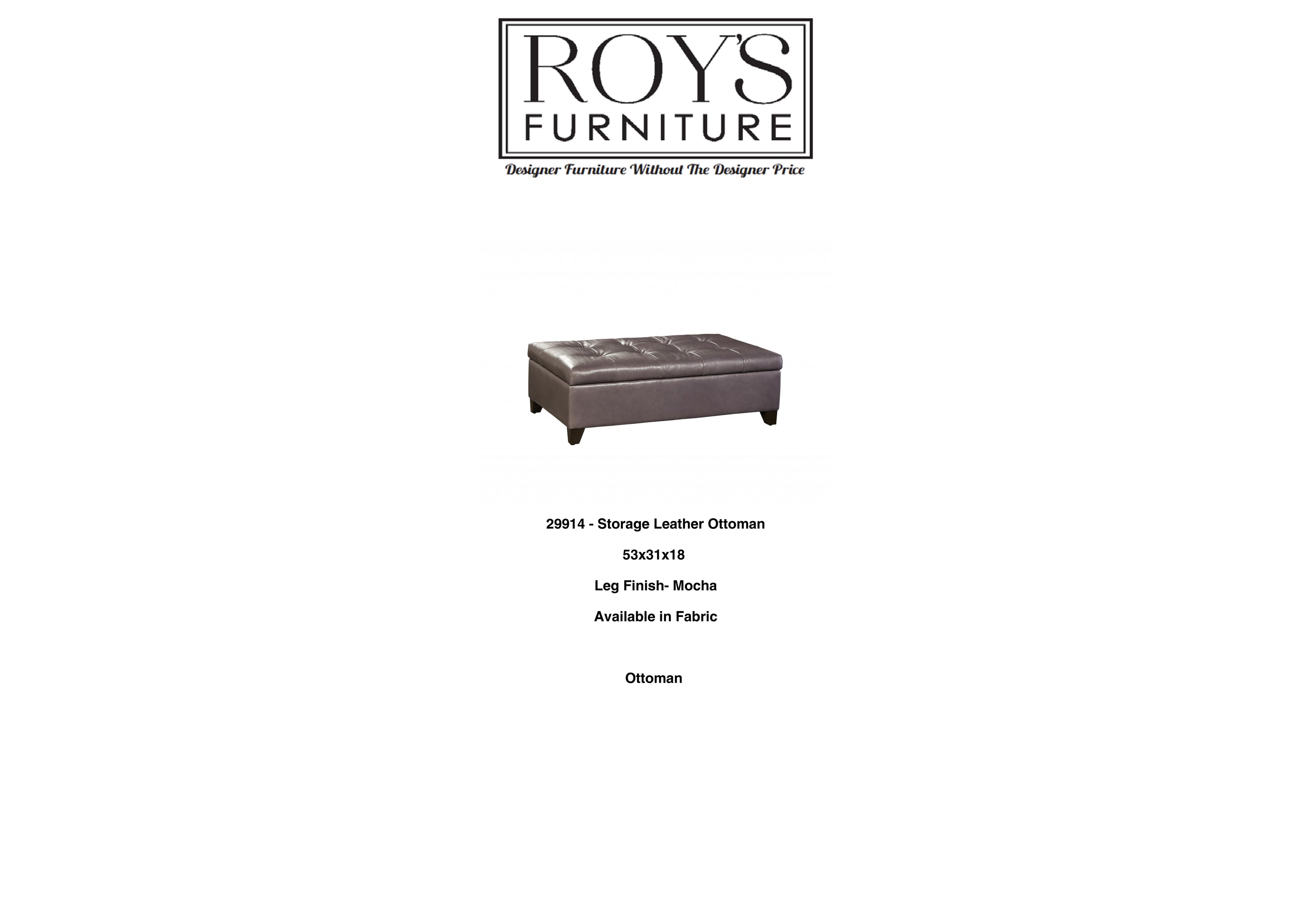 29914 Leather Storage Ottoman