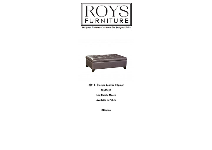 29914 Leather Storage Ottoman