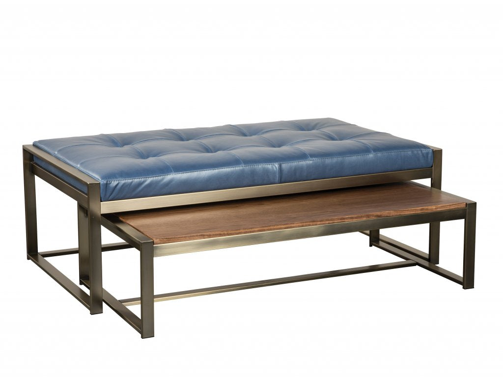 21940 Nesting Leather Ottomans
