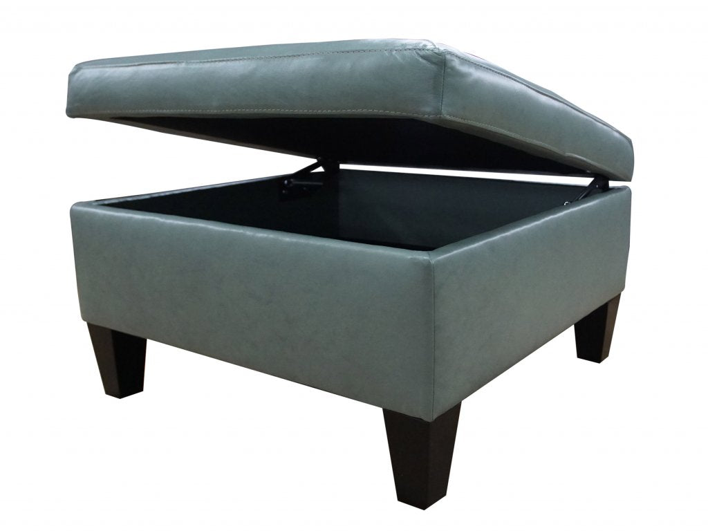 18901 Leather Storage Ottoman
