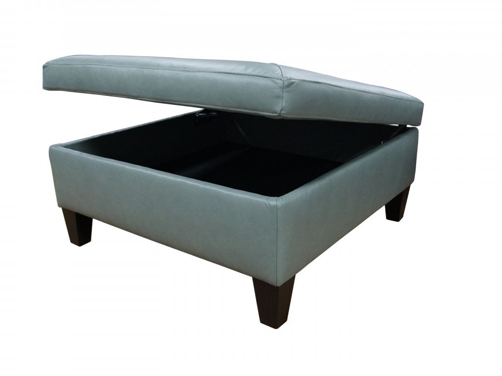 17495 Leather Storage Ottoman