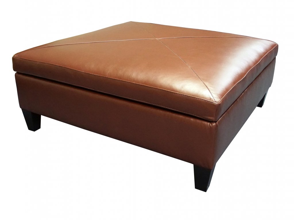 12054 Leather Storage Ottoman