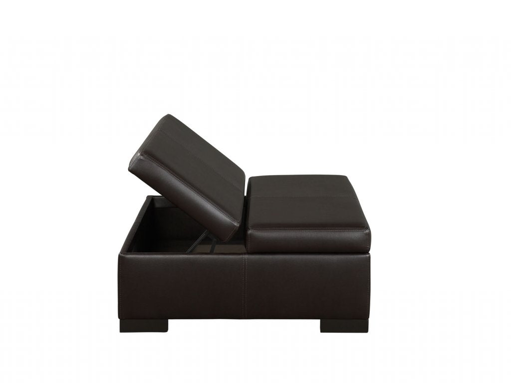 21947 Leather Double Storage Ottoman