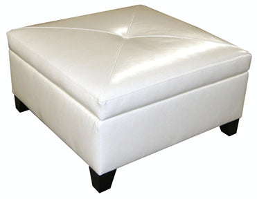 12083 Leather Storage Cocktail Ottoman