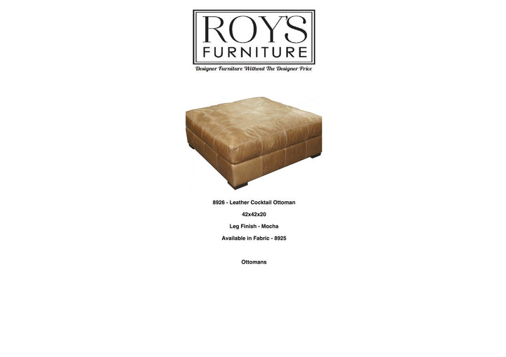 8926 Leather Cocktail Ottoman