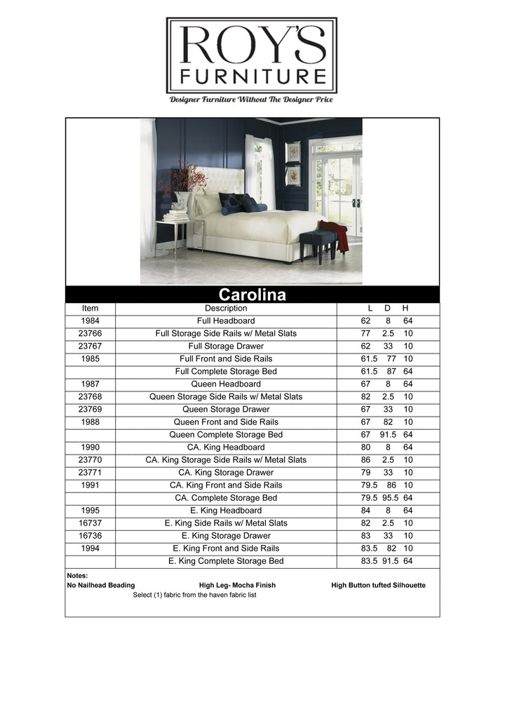 Carolina Upholstered Bed