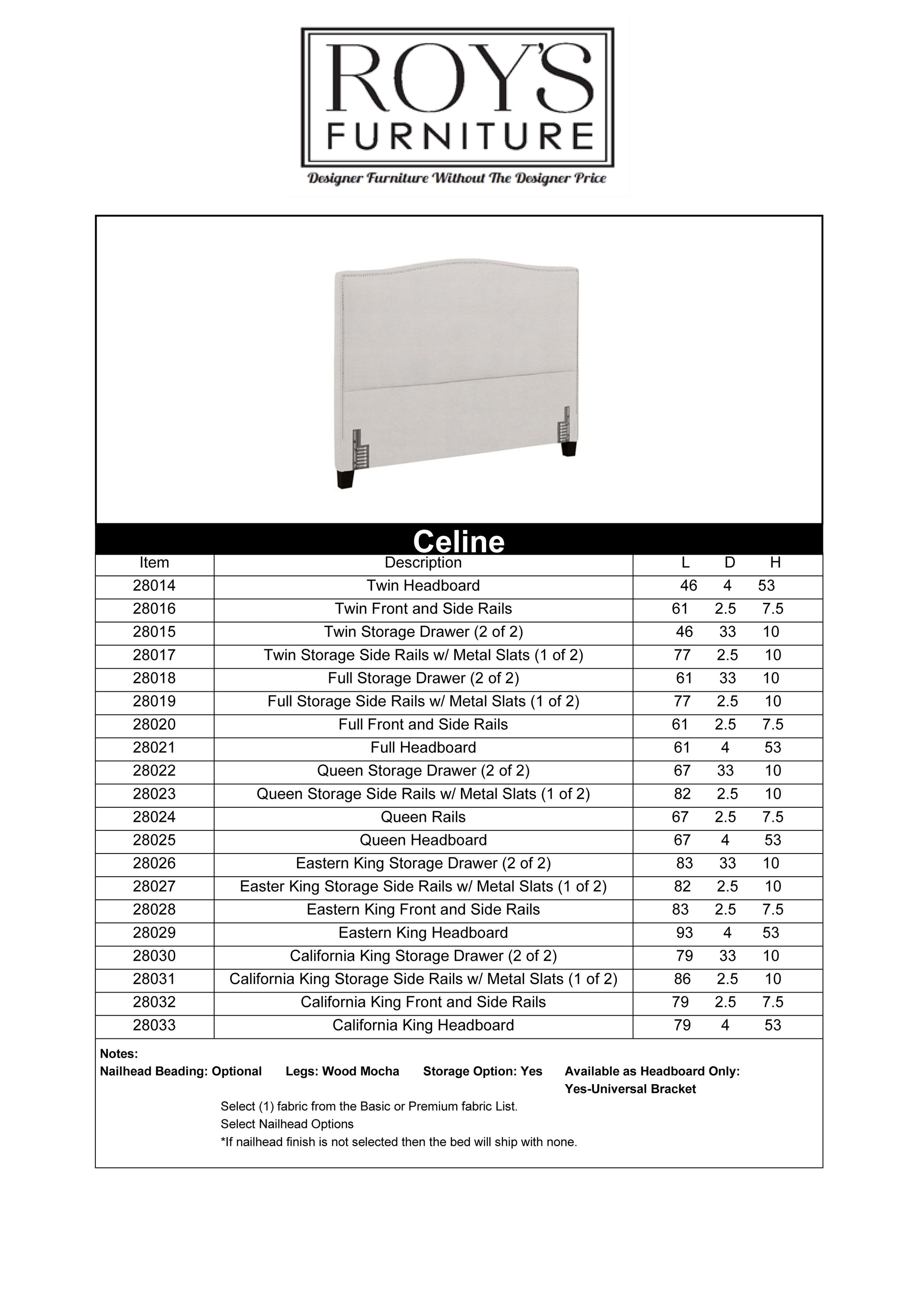 Celine Upholstered Queen Headboard