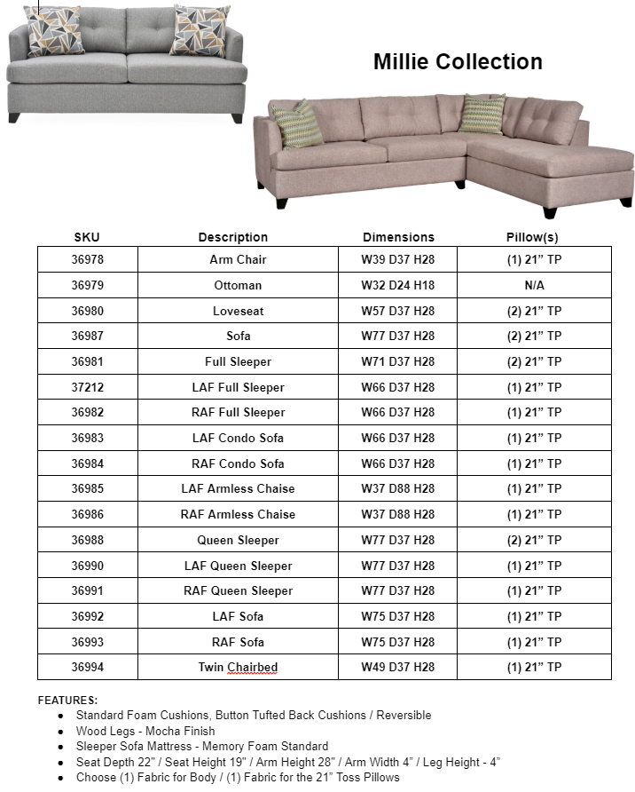Millie Sleeper Sectional